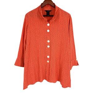 Ali Miles Plus Size 3X Wearable Art Orange Fall Harvest Thanksgiving Shirt Top